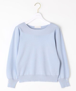 ANY SIS 【洗える】フラワーモイスチャー ニット ブルースター