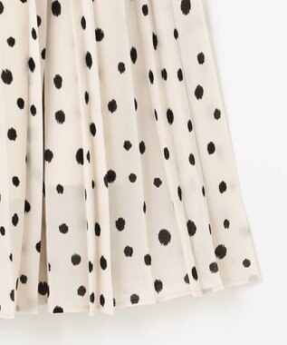 自由区 【セットアップ可】ドットプリント プリーツスカート ベージュ系5