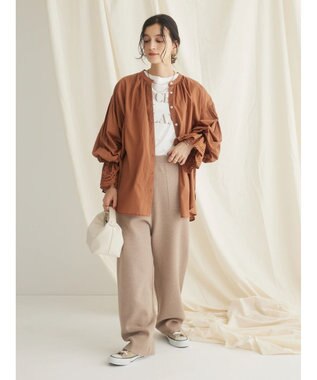 CRAFT STANDARD BOUTIQUE スカラレース袖ブラウス Brown