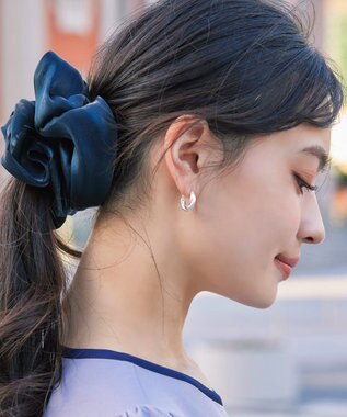 Tiaclasse マットメタルフープピアス シルバー