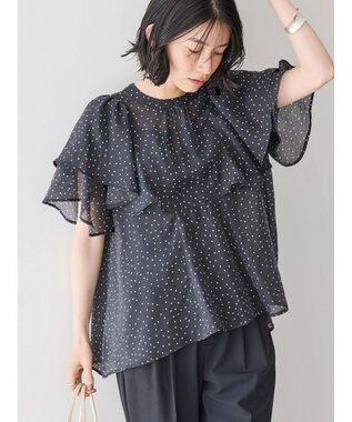 AMERICAN HOLIC 接触冷感シアーフリルブラウス Dot