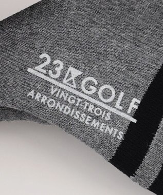 23区GOLF 【MEN】ロゴラインハーフソックス　１５ｃｍ ライトグレー系