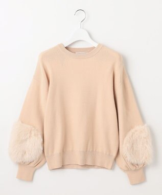 Feroux 【洗える】ファースリーブ ニットプルオーバー