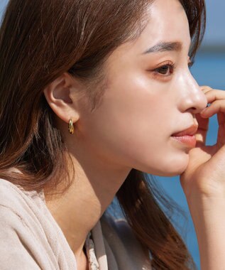 Tiaclasse マットメタルフープピアス ゴールド