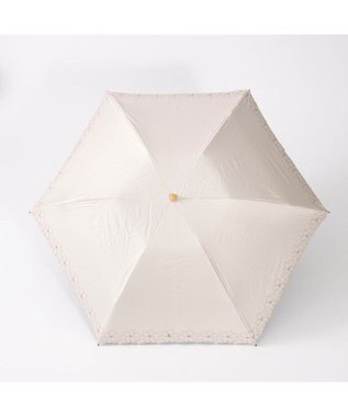 UNBILLION カシュネ cachenez / 【晴雨兼用】【日傘】 【UV カット率99.999.9％以上】PU軽量フラワー刺繍ミニ折りたたみ傘 ベージュ