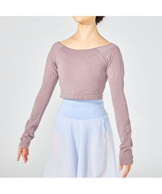 Chacott ラウンドネック・ショートトップ (サーモギア(R)糸使用） グレイッシュライラック