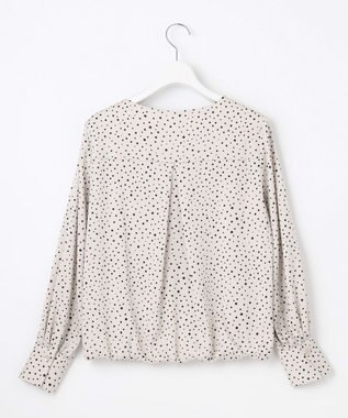 自由区 【洗える】TOROクルーネック ブラウス シャンパンドット