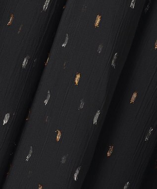 UNFILO ラメリンクルシフォン スカート ブラック