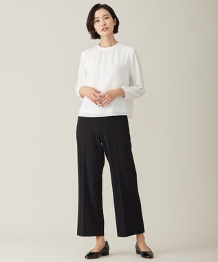 J.PRESS LADIES S プルエラ フリルネック カットソー ホワイト系
