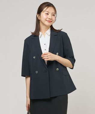 J.PRESS LADIES S BREEZ COOL トロ ハーフスリーブ ダブル ジャケット