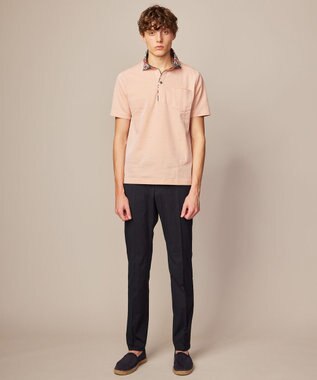 JOSEPH ABBOUD 【ウエストも伸びる/Eco撥水】オーガニックマイクロピケストレッチ パンツ ネイビー系