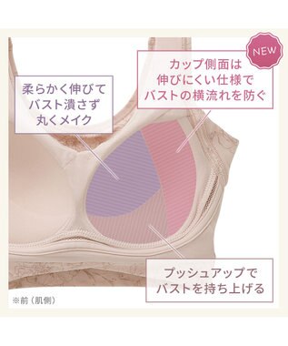 BRADELIS New York 【Yukine inc. 】ゆきねえ365綿混モアらく快適フルカップブラ24 ブラデリス ノンワイヤー 補正 ブラジャー下着 良く伸びて身体にフィット YH124301 ローズヌーディピンク