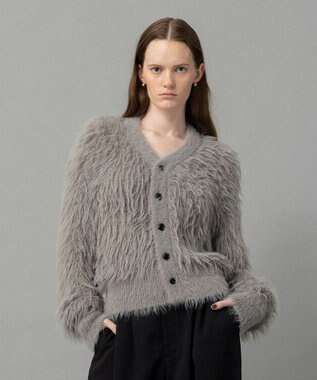 NAVE 【ReNAVE・洗える】メルティーシャギーニット カーディガン ライトグレー系