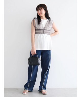 Green Parks ・Double Flags デニムフリンジラインパンツ Dark Indigo