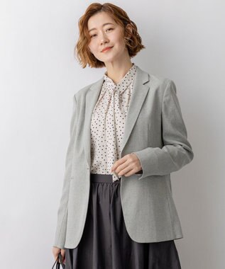 23区 【先行予約】アイアスマットストレッチ テーラードジャケット ライトグレー系