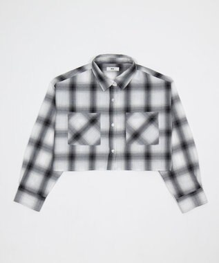 WEGO ショートチェックシャツ ホワイト