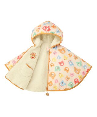 MIKI HOUSE HOT BISCUITS 裏ボアフリース リバーシブル総柄マントギフトセット【BOX付き】 アイボリー