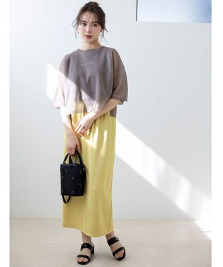 ANY SIS L 【洗える】シアー ニットT モカ