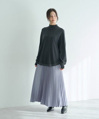 YECCA VECCA サテンプリーツスカート Ivory