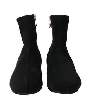 Bridget Birkin 【Bridget Birkin】パールチェーンヒールストレッチショートブーツ ブラックスウェード