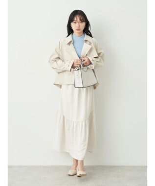 earth music&ecology ショートトレンチコート Ecru