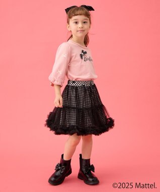 ANY KIDS 【Barbie(TM)】リボン 七分袖Tシャツ ピンク