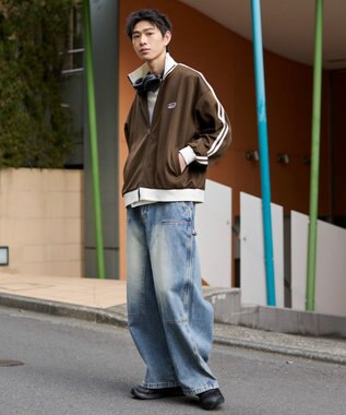 WEGO ライントラックジャケット ブラウン