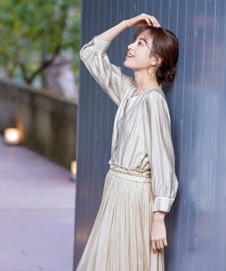 Tiaclasse 【洗える】シアーピンタックブラウス アイボリー