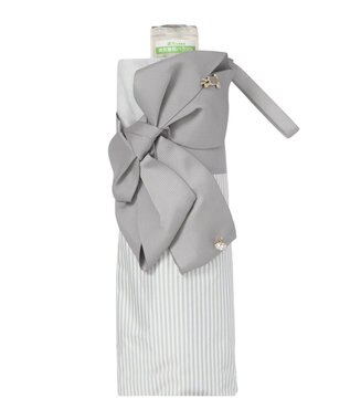 MOONBAT 【ランバン オン ブルー（LANVIN en Bleu）】晴雨兼用日傘 　折りたたみ傘　ビジューリボン ライトグレー