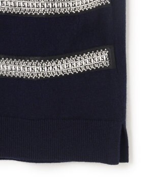 23区 【WEB&一部店舗限定/滝沢眞規子さん着用】ビジューボーダー ニット ネイビー系