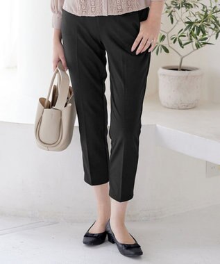 Tiaclasse L 【UVカット・吸水速乾】 “きれい見え” カットソーテーパードパンツ ブラック