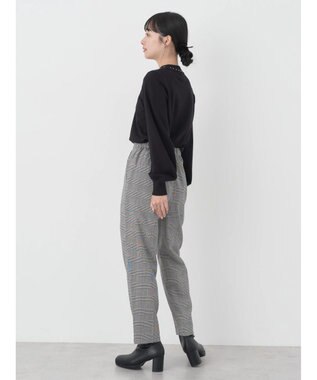 earth music&ecology 裏起毛テーパードパンツ Glen Check