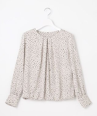 自由区 【洗える】TOROクルーネック ブラウス シャンパンドット