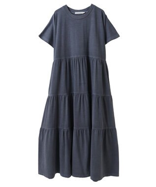 AMERICAN HOLIC 【選べる丈】加工ティアードワンピース Navy