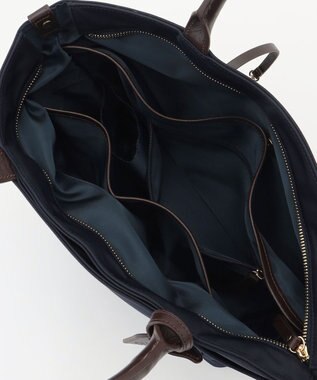 J.PRESS LADIES 【A4サイズ収納可】 ナイロン トート バッグ ネイビー系