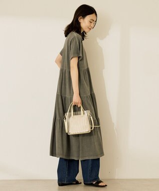 AMERICAN HOLIC 【選べる丈】加工ティアードワンピース Charcoal Gray