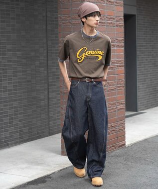 WEGO 【機能T/ユニセックス着用ITEM/MLサイズ展開】接触冷感グラフィックヘンリーBIG　T（SS） ブラウン