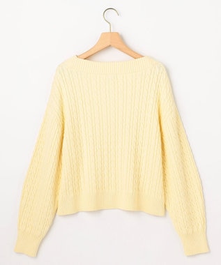 組曲 S 【加藤ローサさん着用】コットンカシミヤMIX ケーブル ニット イエロー系