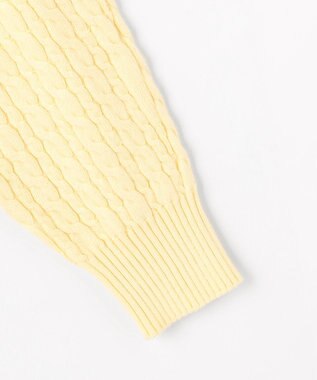 組曲 L 【加藤ローサさん着用】コットンカシミヤMIX ケーブル ニット イエロー系