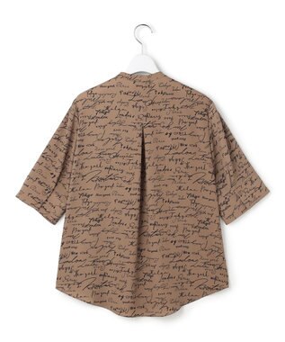 ICB 【30th ANNIVERSARY】5cityプリント バンドカラーブラウス バーントアンバー×ブラック