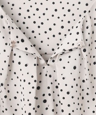 自由区 【洗える】TOROクルーネック ブラウス シャンパンドット