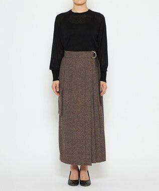 uncrave ネップツイード スカート（uncrave WHITE） ネップブラウン