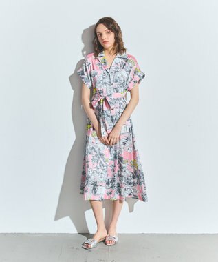 GRACE CONTINENTAL リゾートプリントツイルドレス