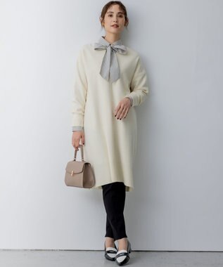 組曲 S 【ボウタイ付き】メッセージシャーティング シャツ アイボリー系1