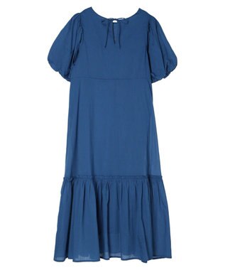 earth music&ecology コットンボイルパフスリーブワンピース Blue