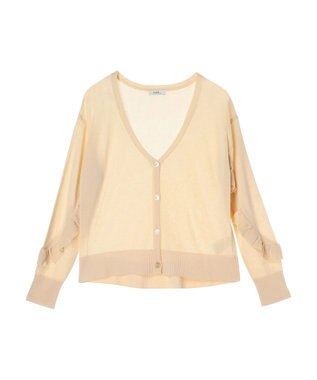 earth music&ecology 袖フリルシアーカーディガン Ivory