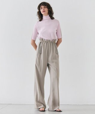 BEIGE， 【洗える・STORY 6月号掲載】RUE / ウエストゴムワイドストレートパンツ Taupe