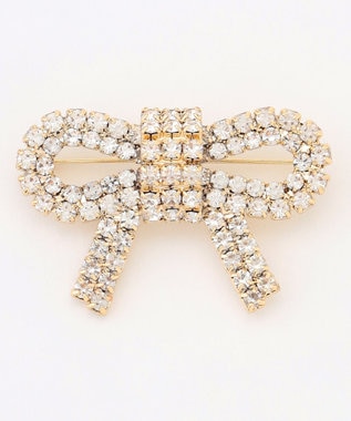 組曲 【好評につき追加販売】リボンビジューブローチ ゴールド系