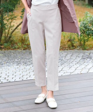 Tiaclasse L 【UVカット・吸水速乾】 “きれい見え” カットソーテーパードパンツ グレージュ