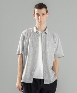 JOSEPH HOMME 新素材【洗える/通気性】ヨシタレース　レギュラーカラー半袖シャツ ライトグレー系